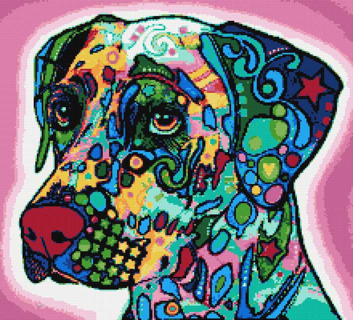 Abstract Dalmatian counted cross stitch kit