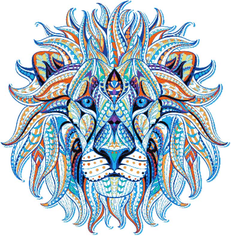 Abstract lion (v2) cross stitch kit