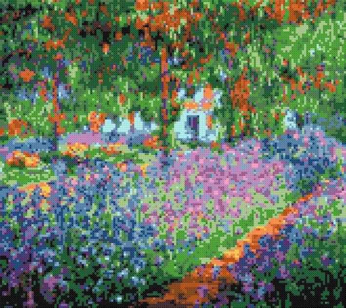 Garden in Giverny (v2) by Monet cross stitch kit