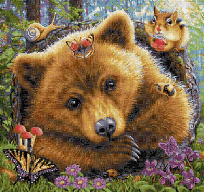 Little bear morning (v2) cross stitch kit