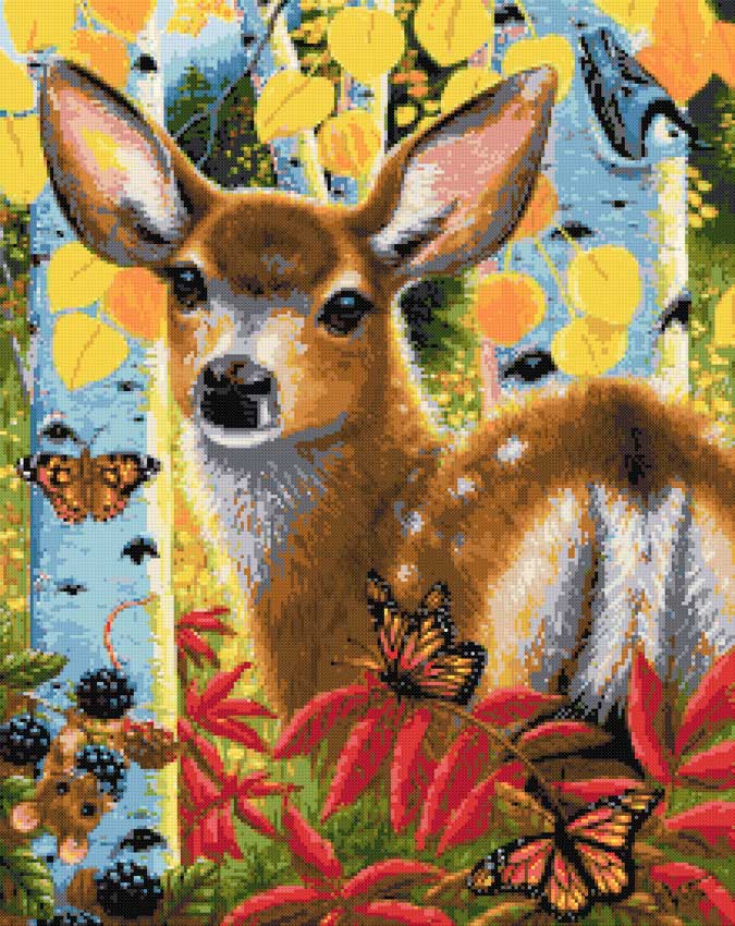 Little fawn (v2) cross stitch kit