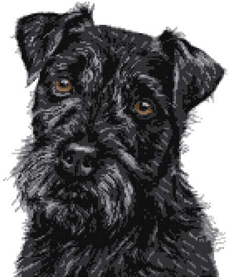 Patterdale Terrier (v4) cross stitch kit