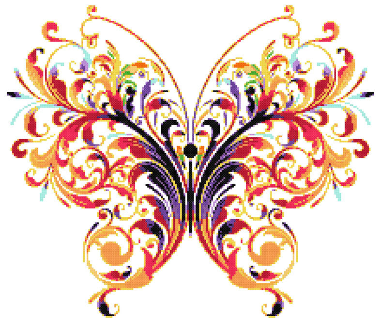 Watercolour butterfly (v2)cross stitch kit