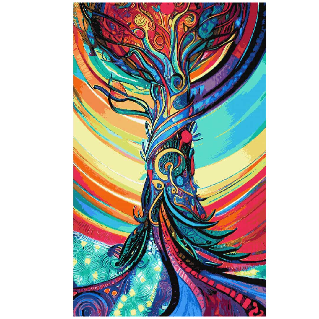 Abstract tree of life advanced cross stitch kit