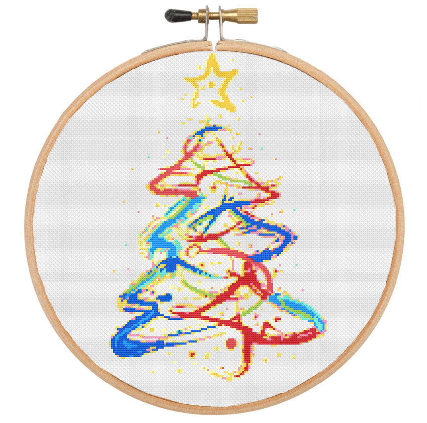 Abstract Christmas tree No5 modern cross stitch kit