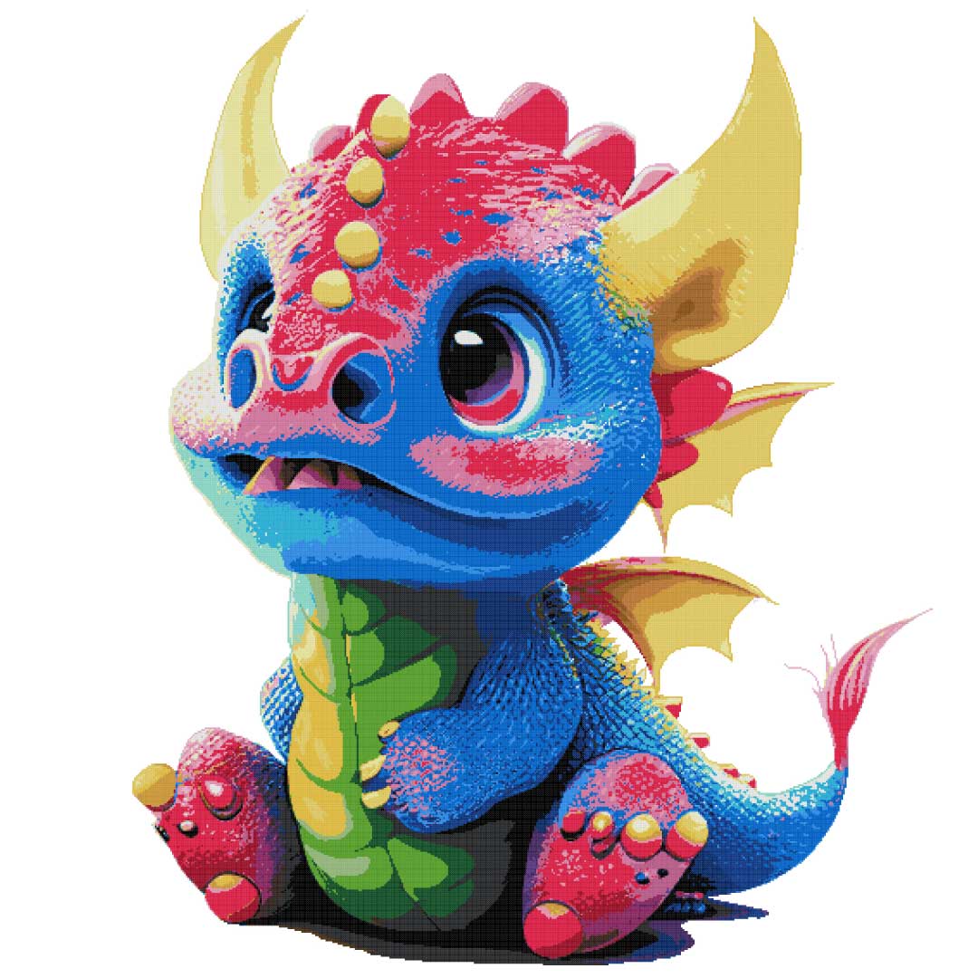 Baby dragon (v2) modern cross stitch kit