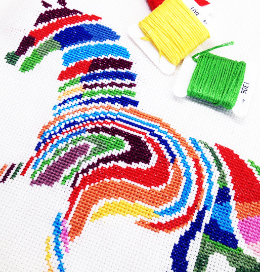 Abstract horse (v2) modern cross stitch kit