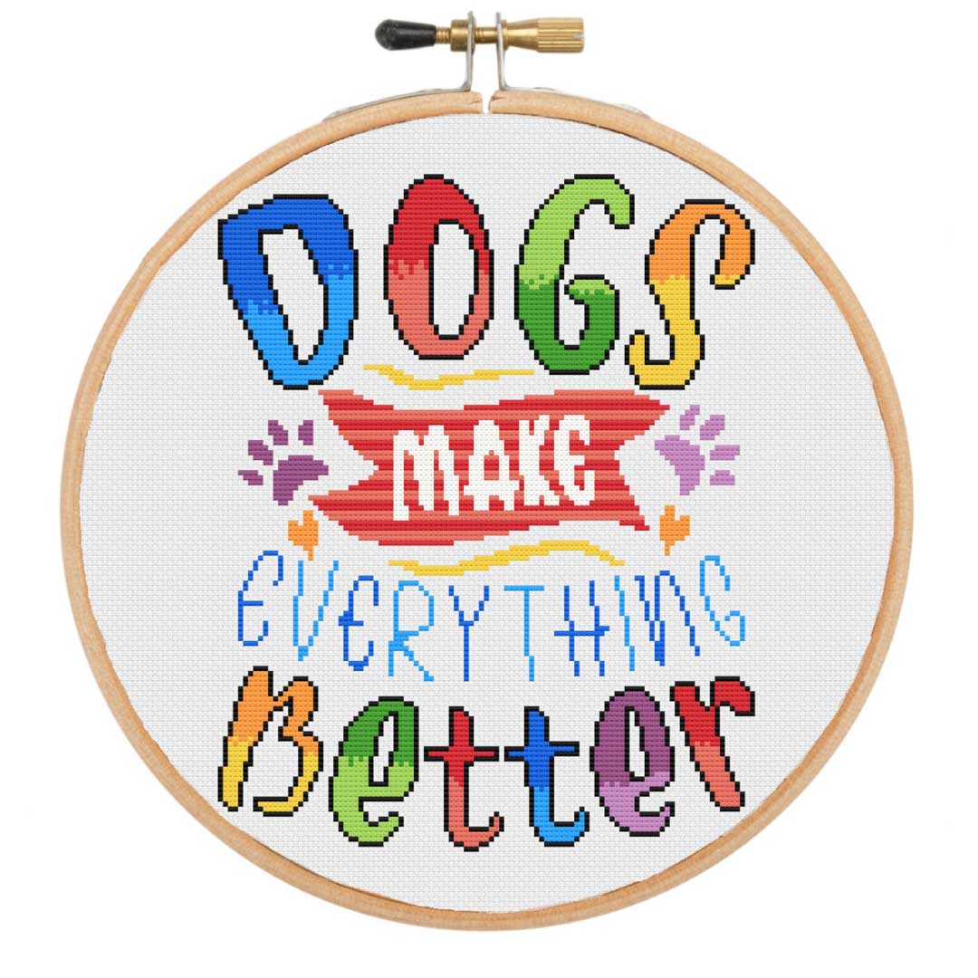 dogs modern cross stitch kit