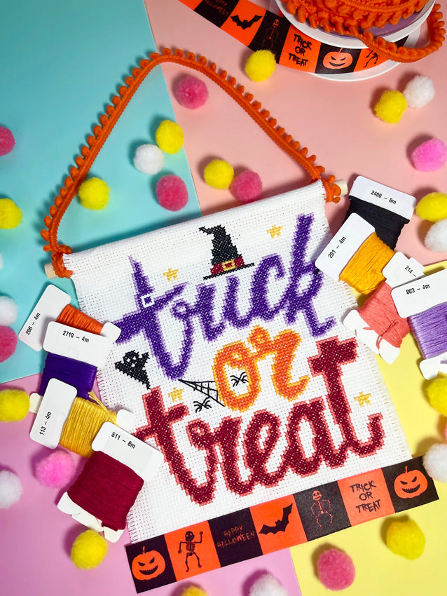 Trick or treat Halloween modern cross stitch kit