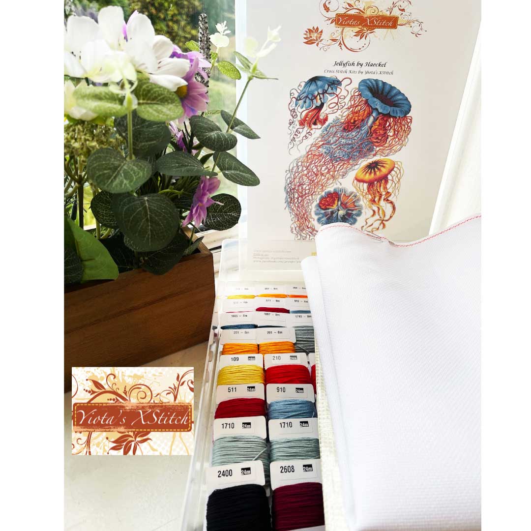 Jellyfish Haeckel advanced cross stitch kit