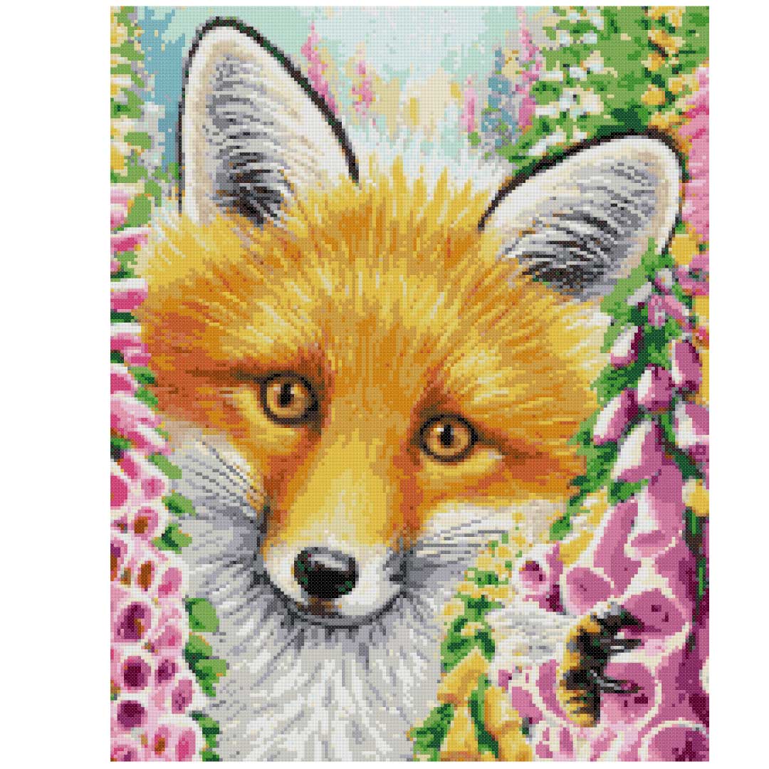 Little spring fox (v2) cross stitch kit