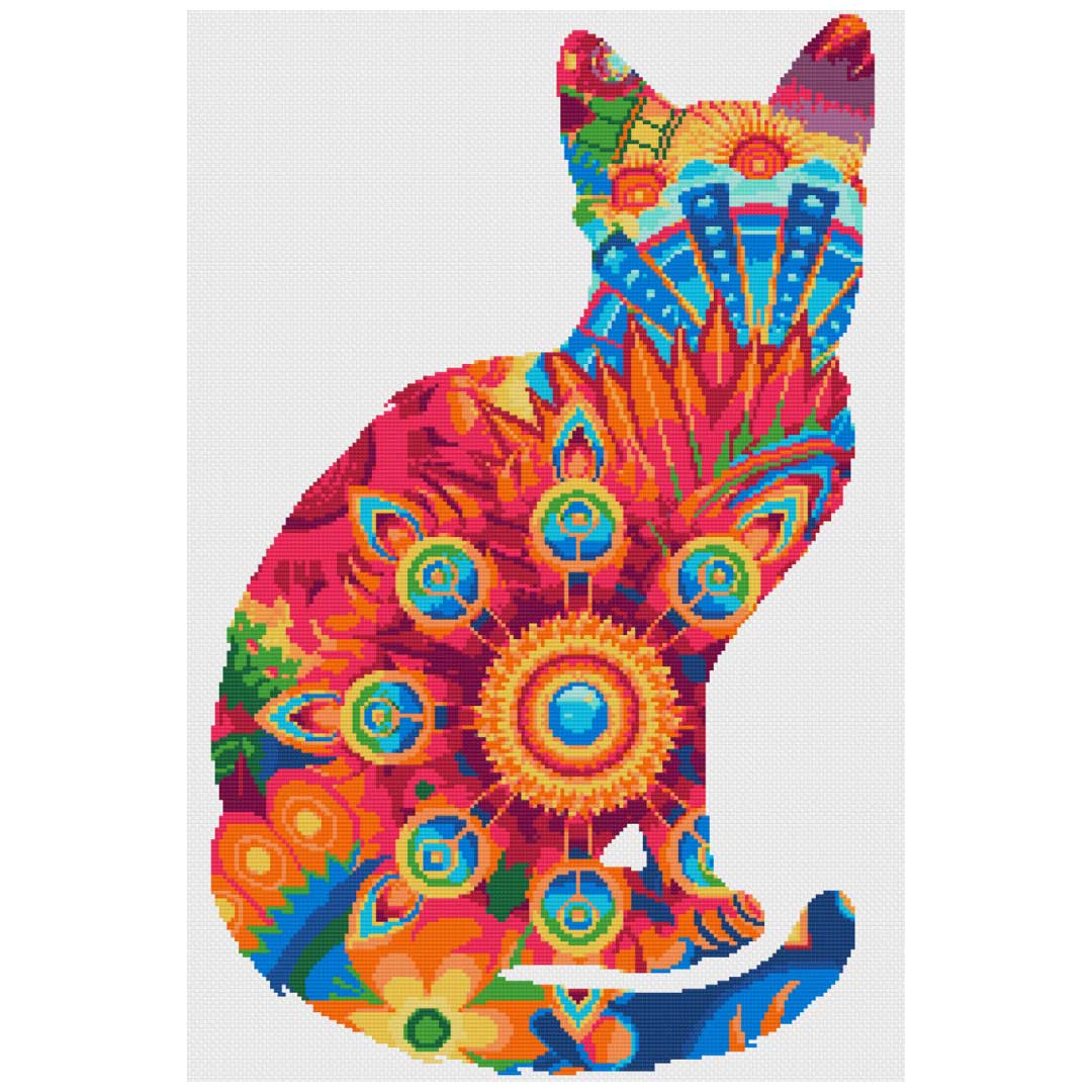 Mandala cat No1 counted cross stitch kit