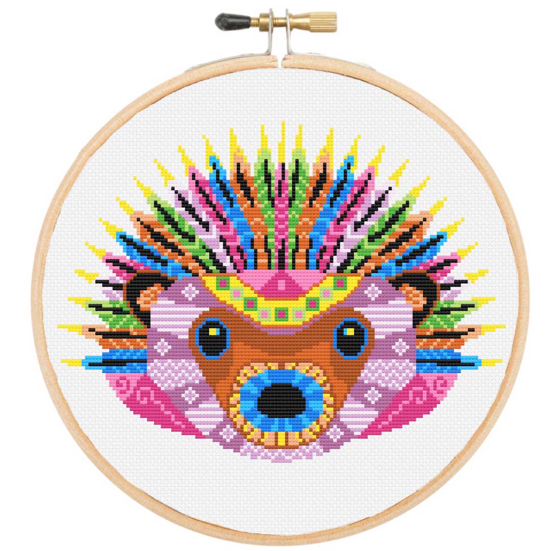 Hedgehog modern cross stitch kit