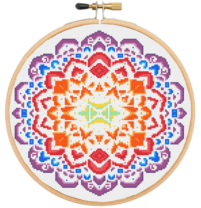 Mandala (v10) modern cross stitch kit