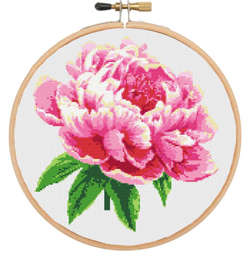 Peony in bloom cross stitch kit