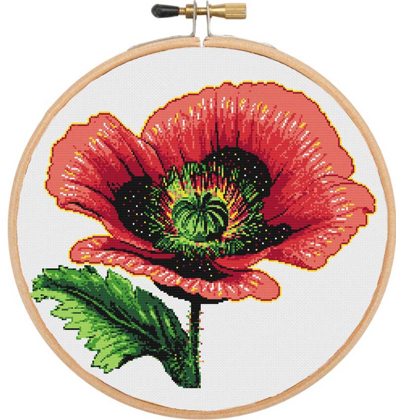 Poppy in bloom cross stitch kit