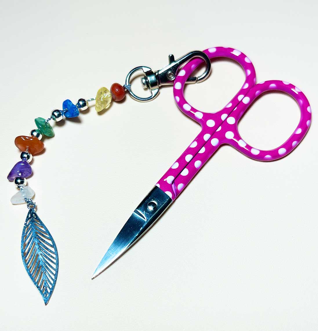 Scissors with gemstones fob