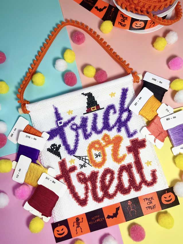 Trick or treat Halloween cross stitch kit