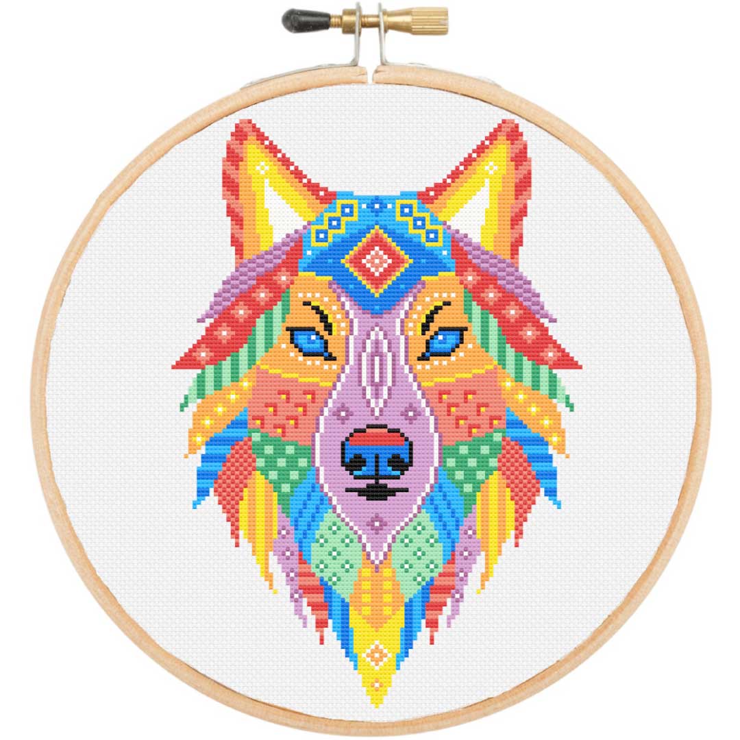 Mandala wolf (v3) cross stitch kit