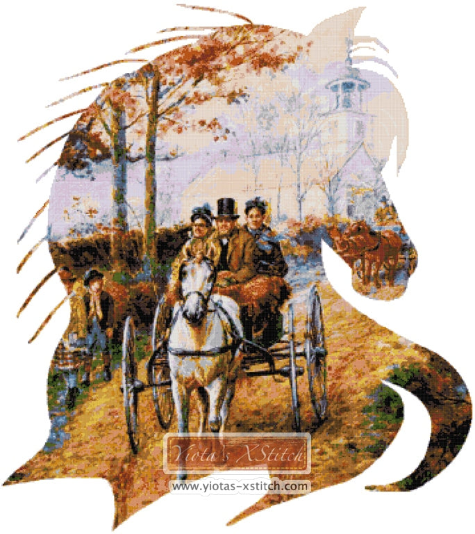 Carriage ride (v2) counted cross stitch kit