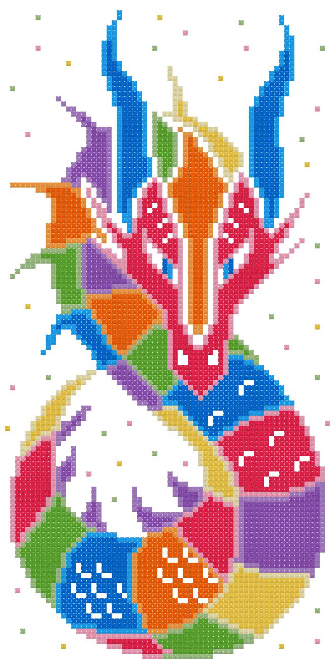 Rainbow dragon No3 cross stitch kit