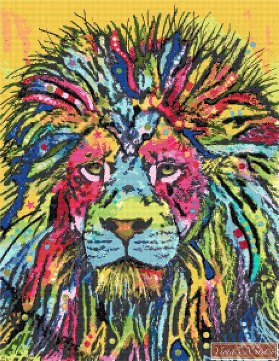 Lion by Dean Russo modern cross stitch kit