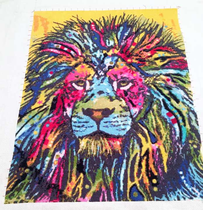 abstract  lion cross stitch
