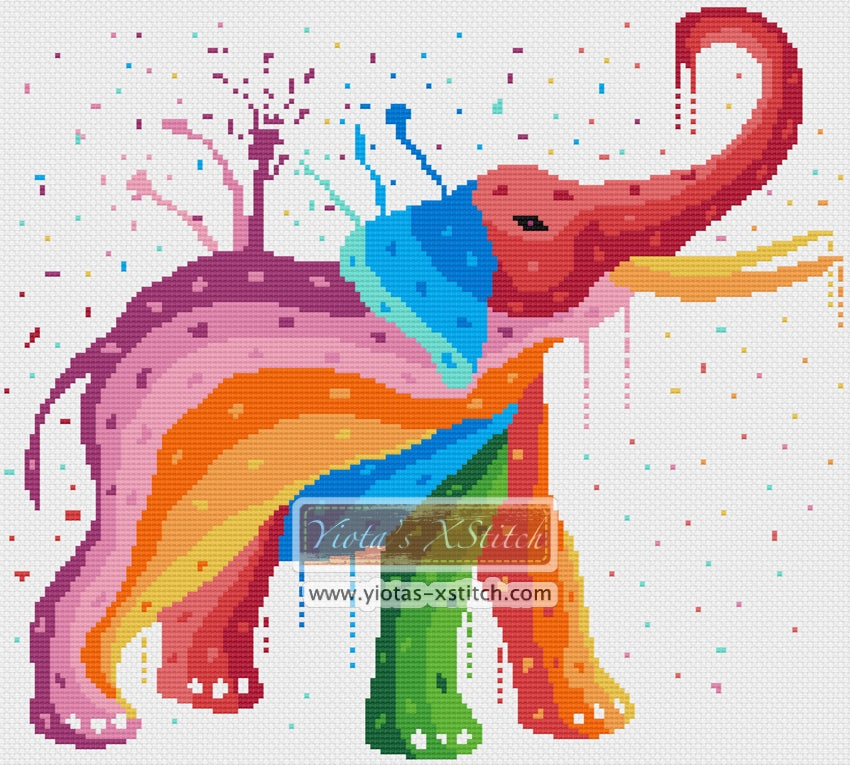 elephant modern cross stitch 