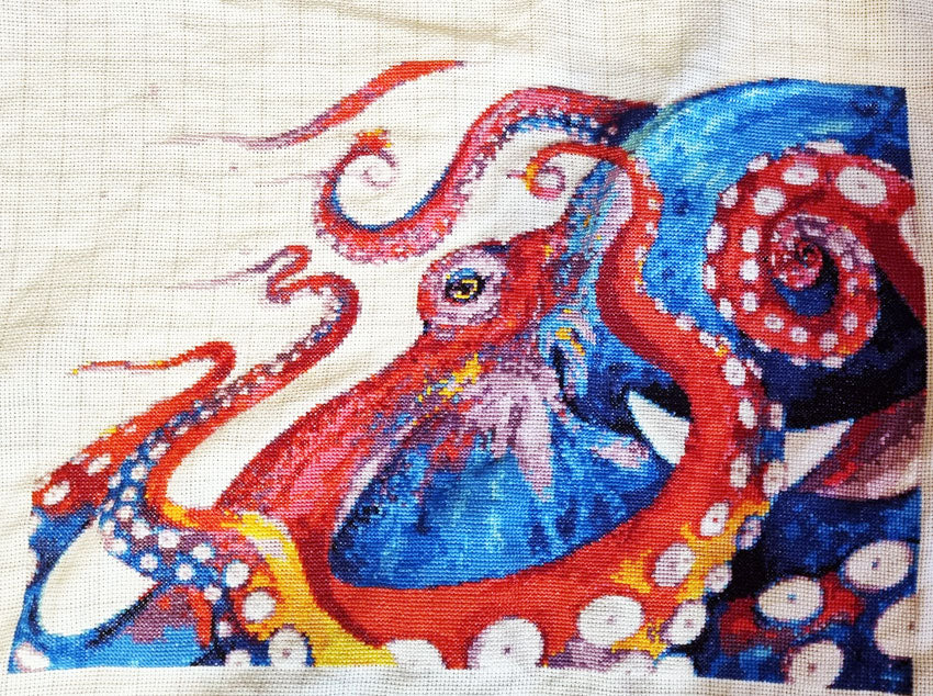 Augustus octopus cross stitch kit