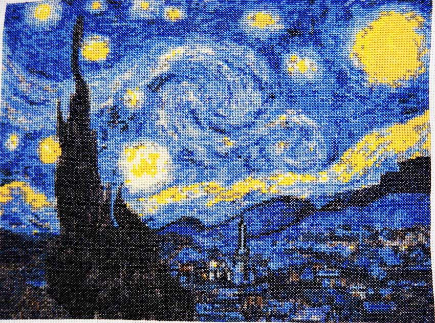 Starry night cross stitch kit